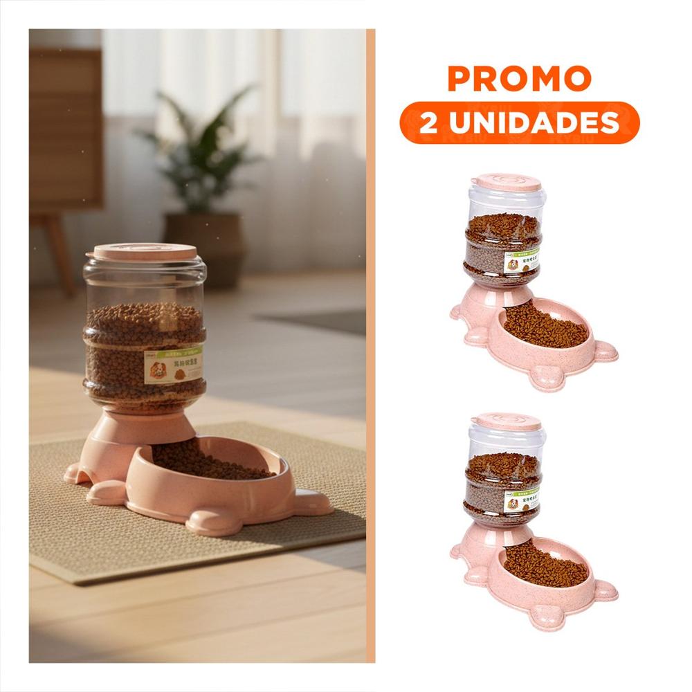 Pack2 Fuente Circular con Bidon Rosado, Agua Limpia y Fresca