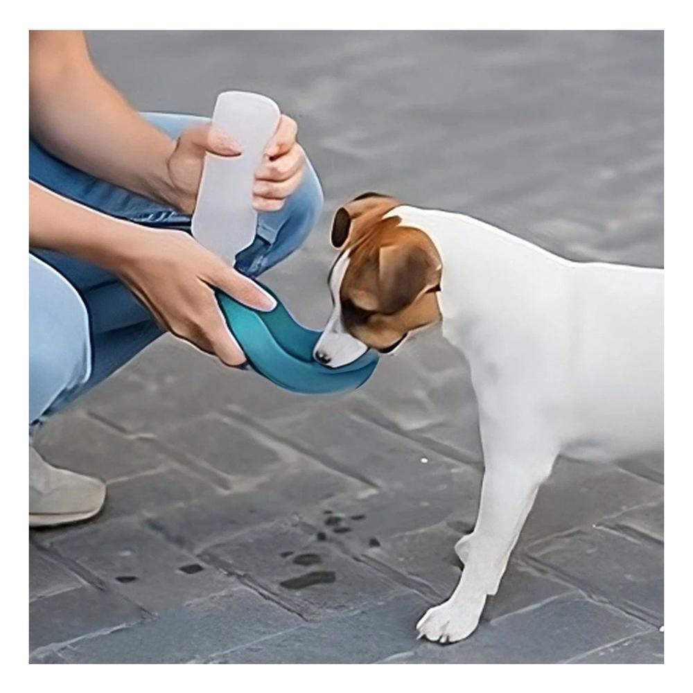 Botella Portatil Celeste para Mascota con Dispensador Practico para Paseos