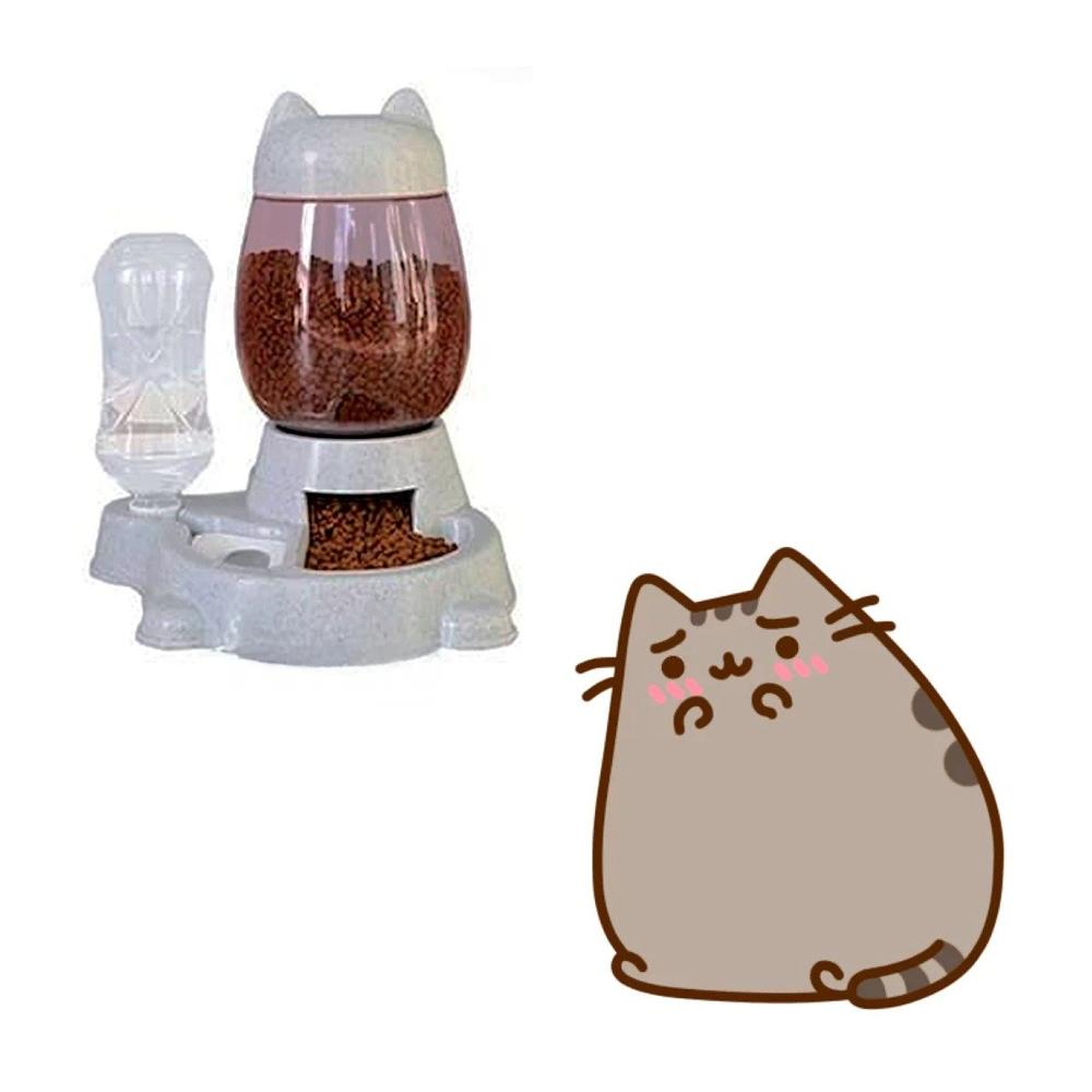 Tazon Doble Pet Gato Blanco Gris Moderno Y+Papel Regalo