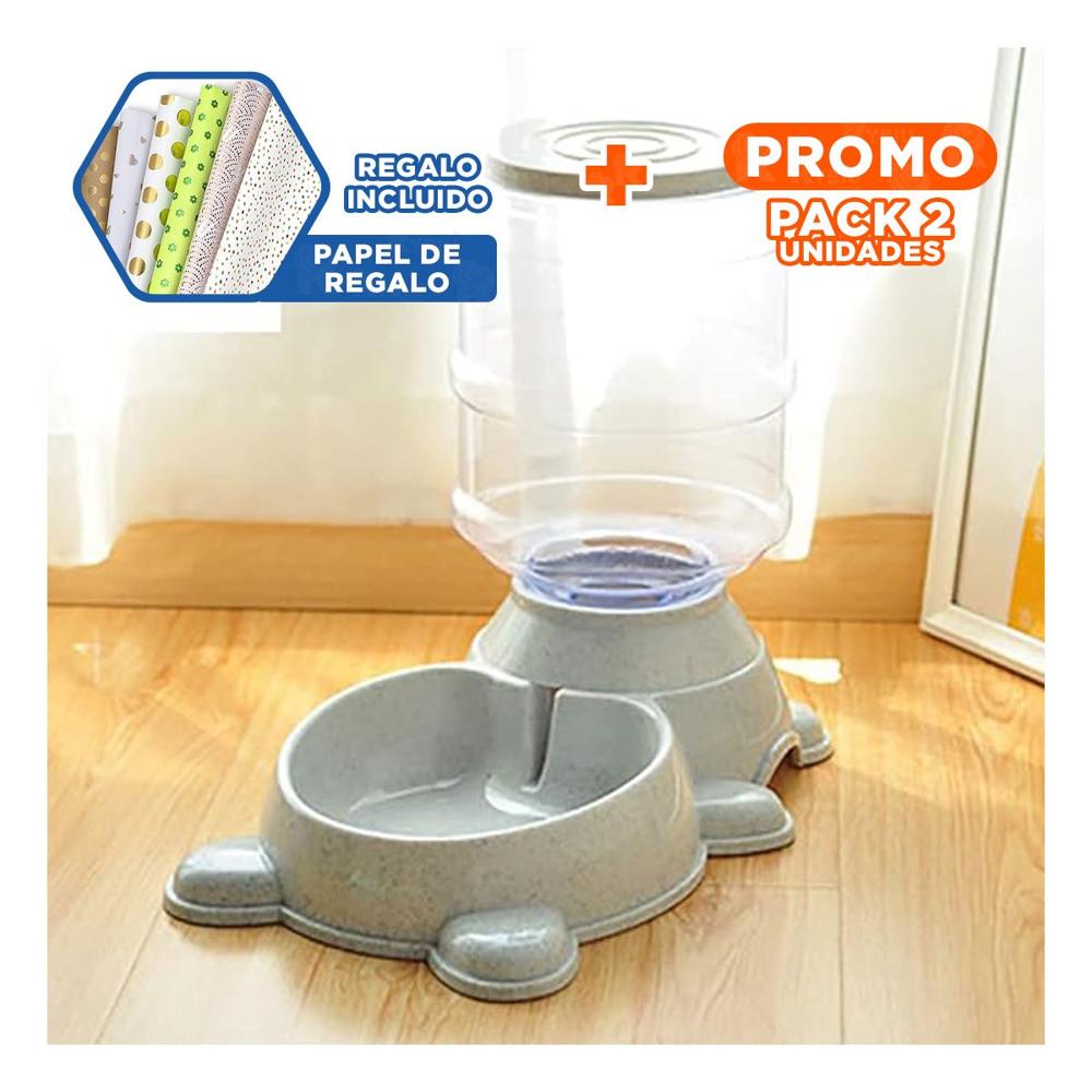 Pack2 Fuente Circular con Bidon Plomo, Agua Limpia y Fresca Y+Papel Regalo