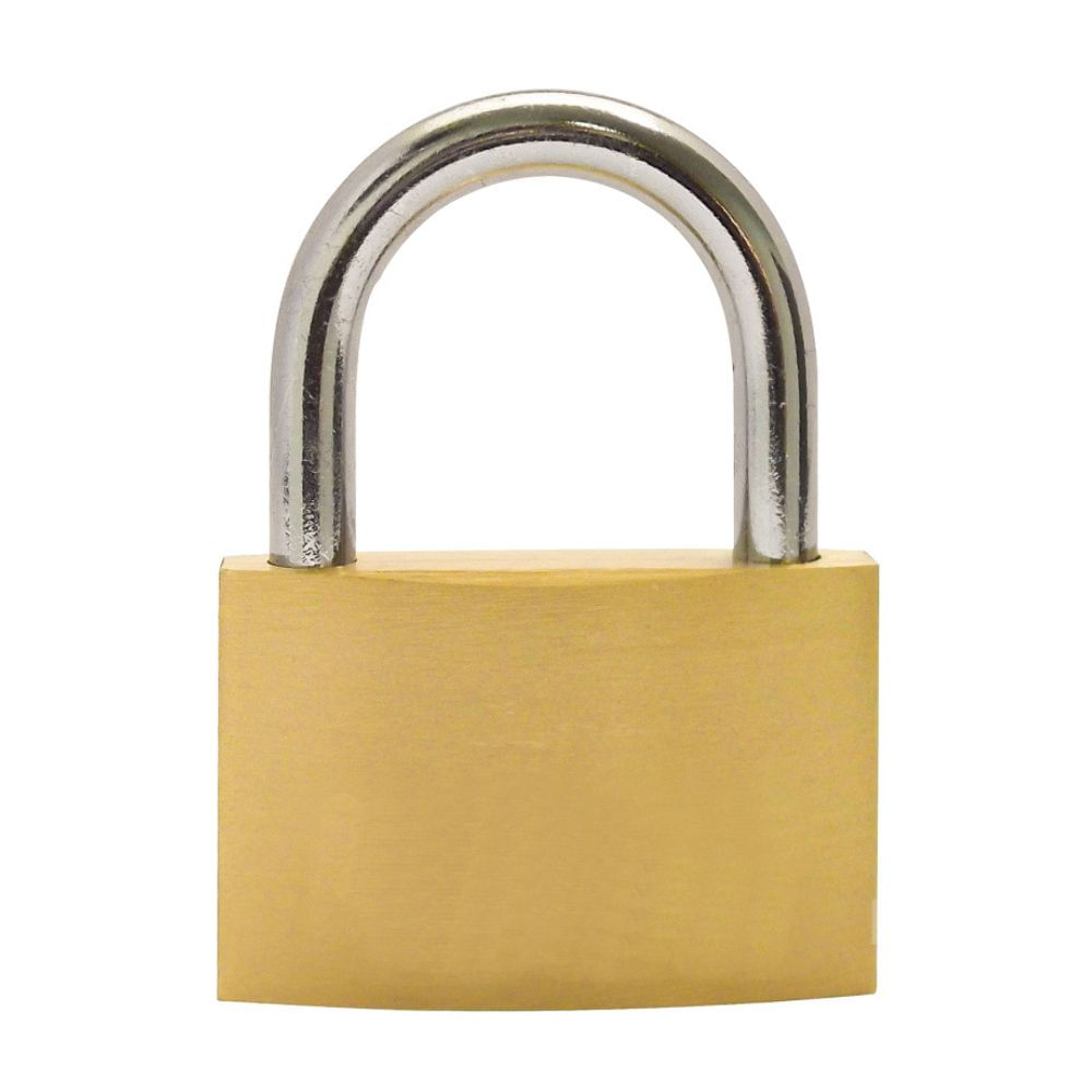 Candado con llave de Acero Werken 30 mm Niquelado con 3 Llaves Color Oro Brillante