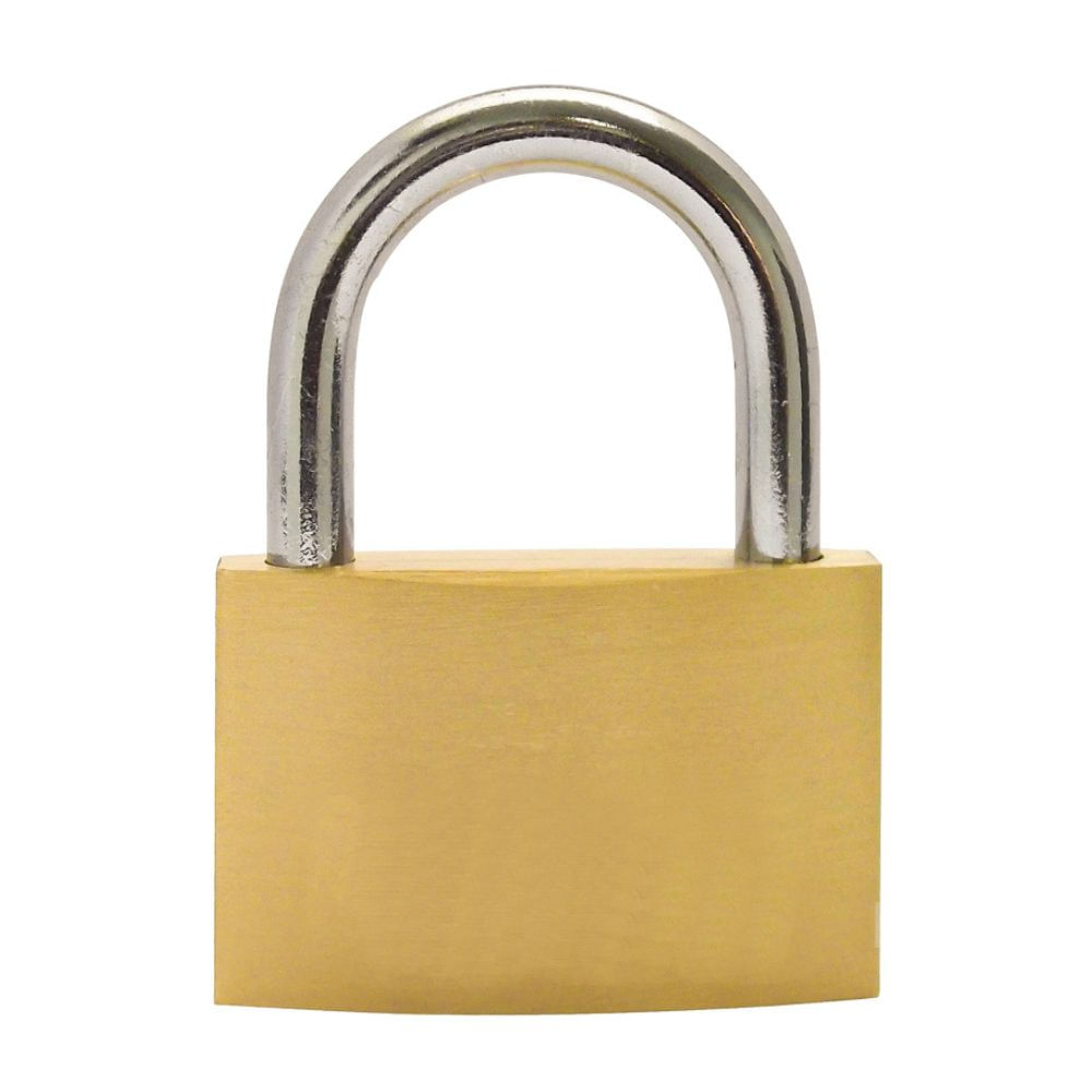 Candado con llave 50 mm Werken Niquelado con Arco de Acero Dorado