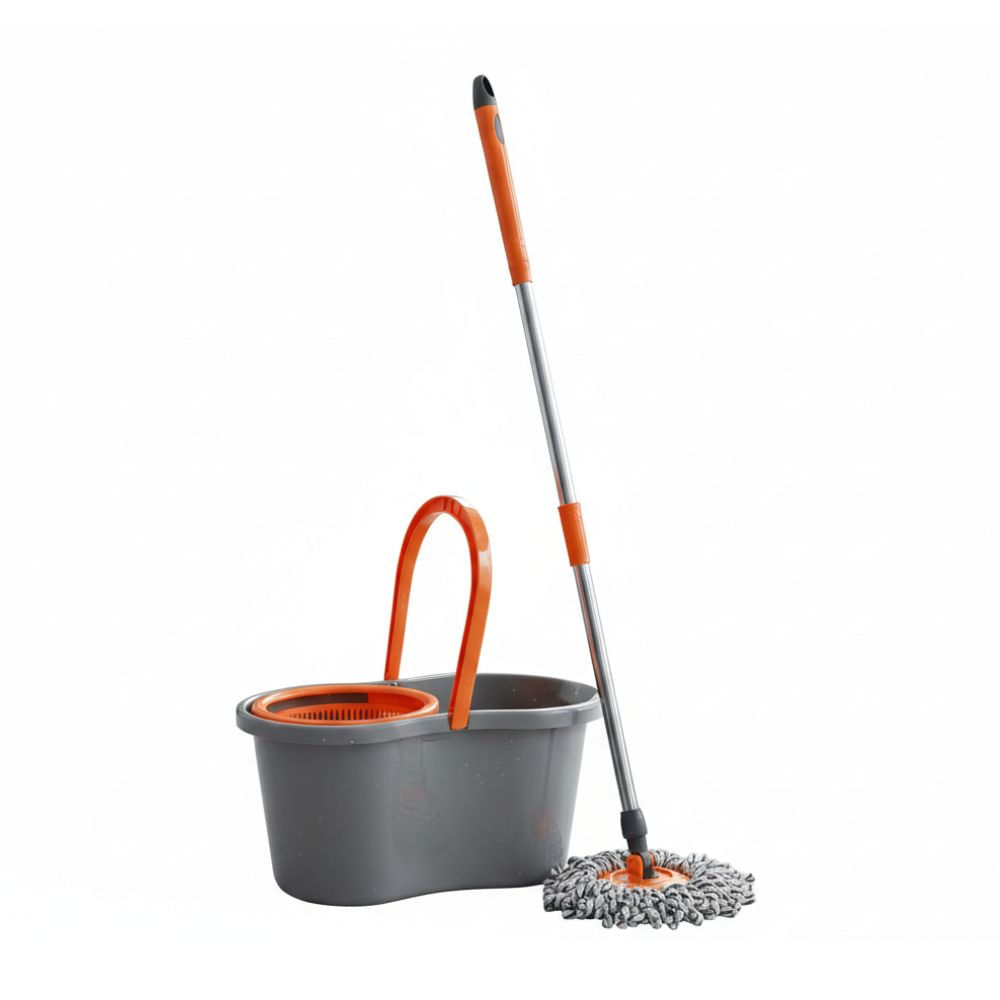 Balde Escurrido + Mopa Basic Orange