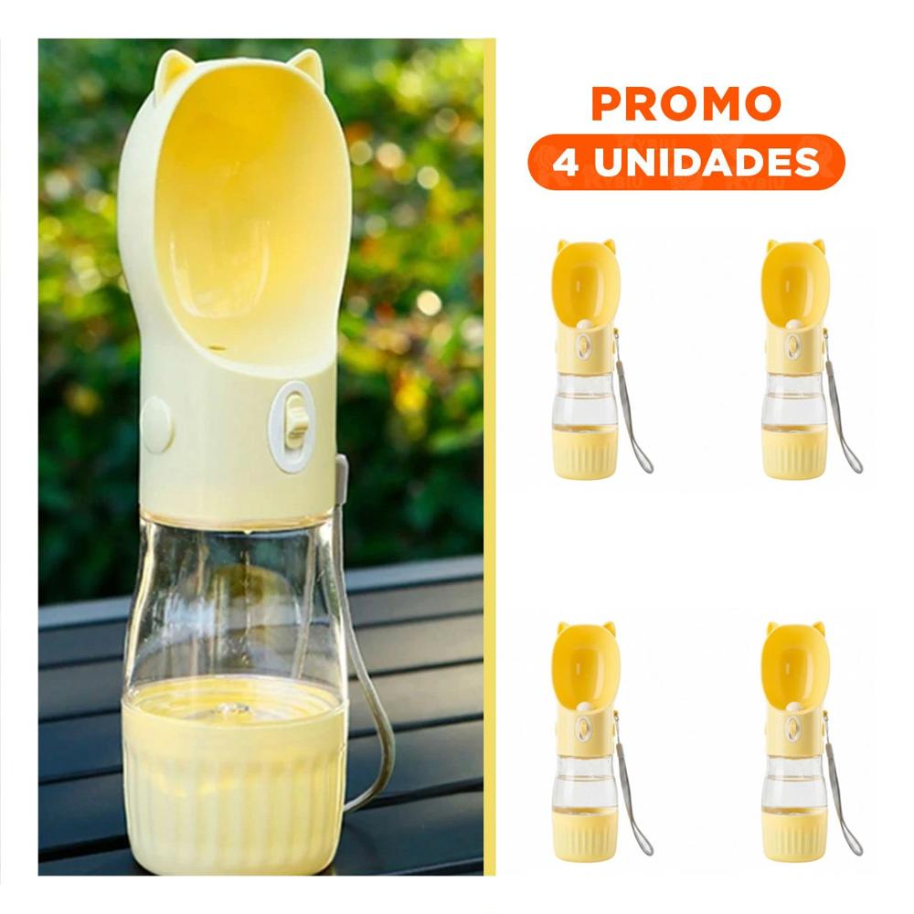 Pack4 Botella Recargable Gato Amarillo para Uso Diario Y+Regalo Sticker