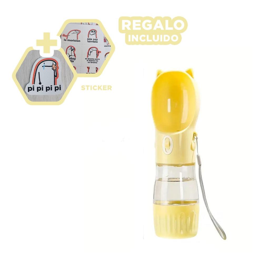 Frasco Funcional Gato Amarillo para Uso Escolar Y+Regalo Sticker