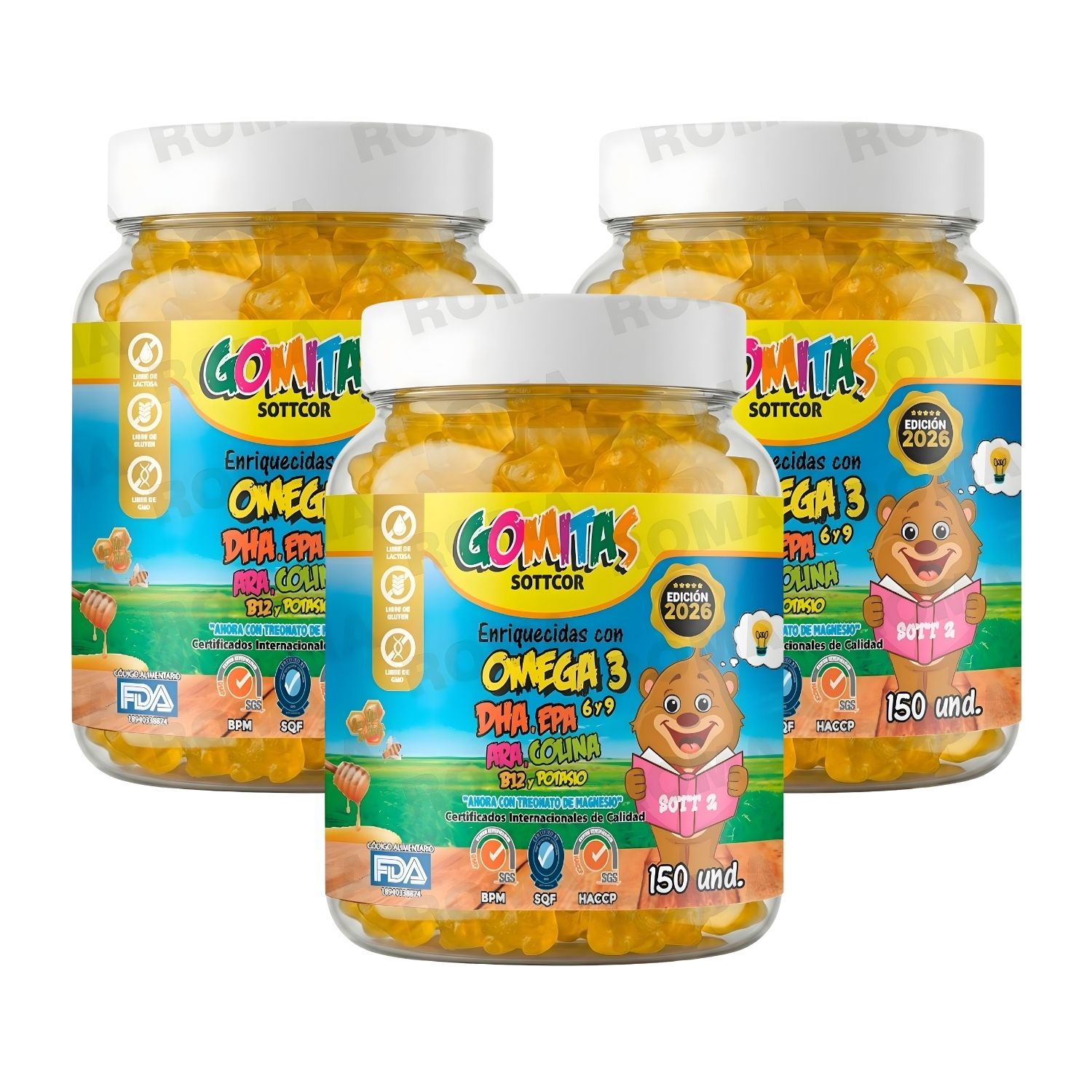 PACK 3 GOMITAS OMEGA 3 NIÑOS 450SOTTCORLABS