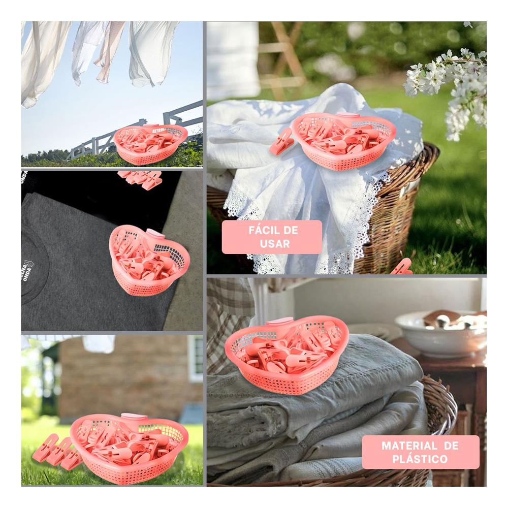 Caja Practica Rosado Claro en Forma de Corazon para Organizar Ganchos