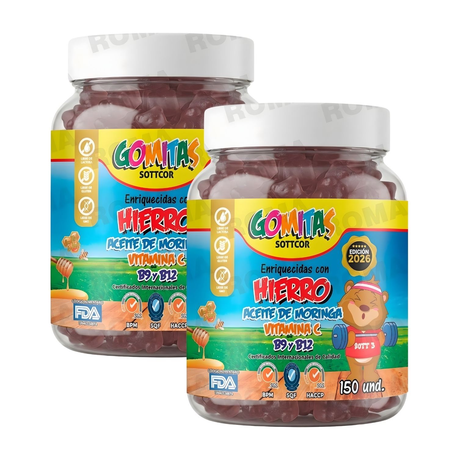 PACK 2 GOMITAS HIERRO NIÑOS 300 UND SOTTCOR LABS
