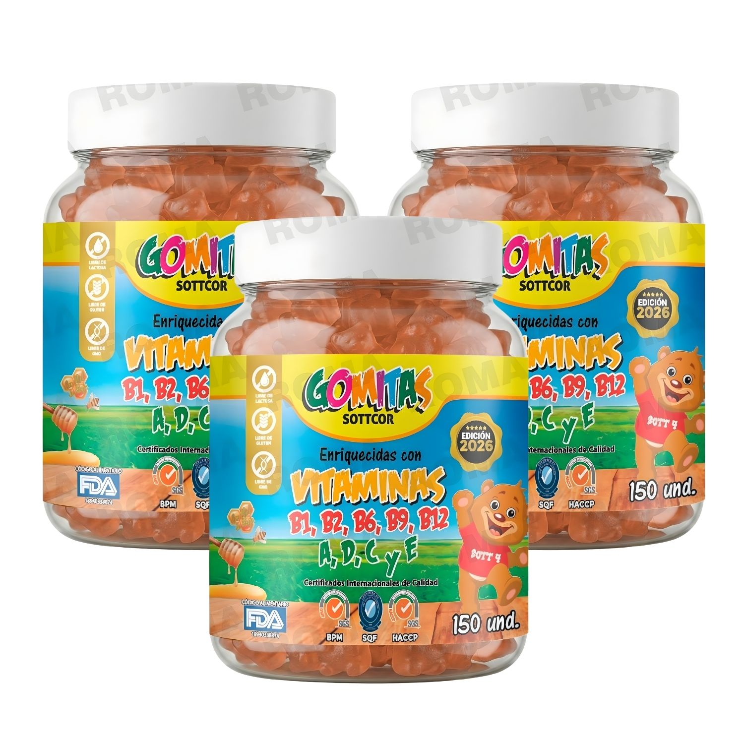 PACK 3 MULTIVITAMINAS NIÑOS 450 UND SOTTCOR LABS