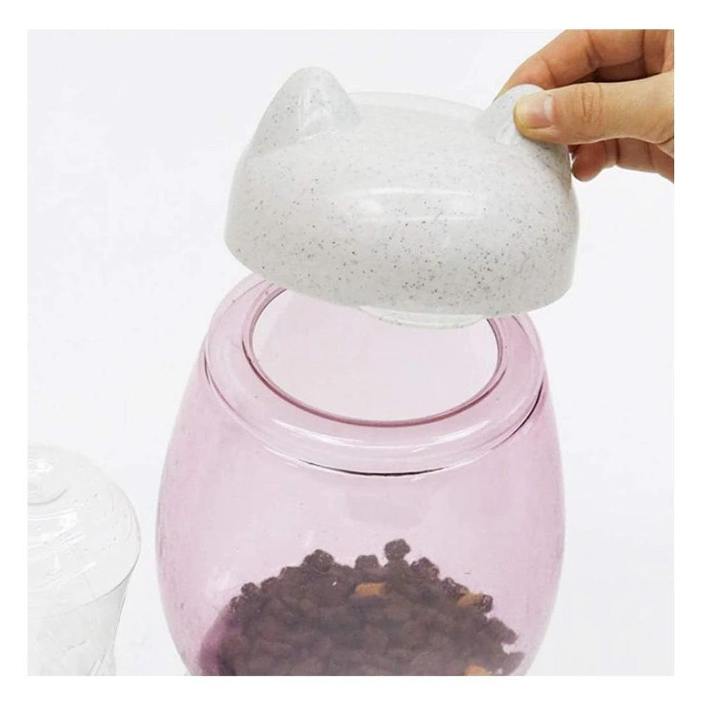 Comida Doble Pet Gato Blanco Blanco Portatil Y+Ligas Regalo