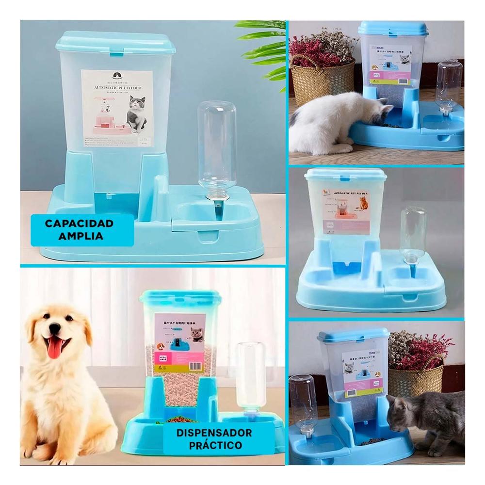 Alimentador Doble para Mascota Celeste Estable y Seguro Antideslizante Y+Post It