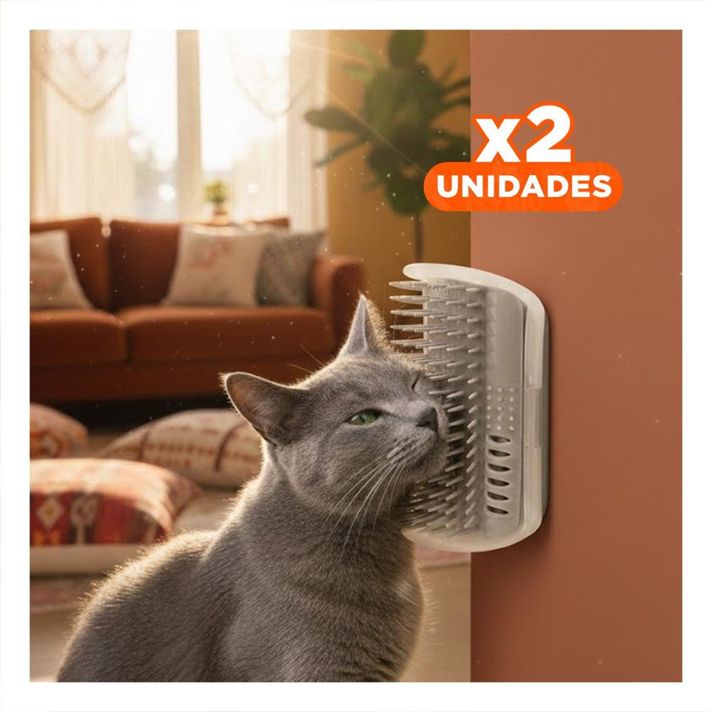 Pack2 Area para Gatos Esquinero con Hierba Plomo Confortable Y+Regalo Sticker