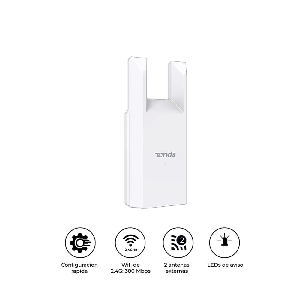 Extensor WiFi Tenda A9 N300 Repetidor AP Blanco