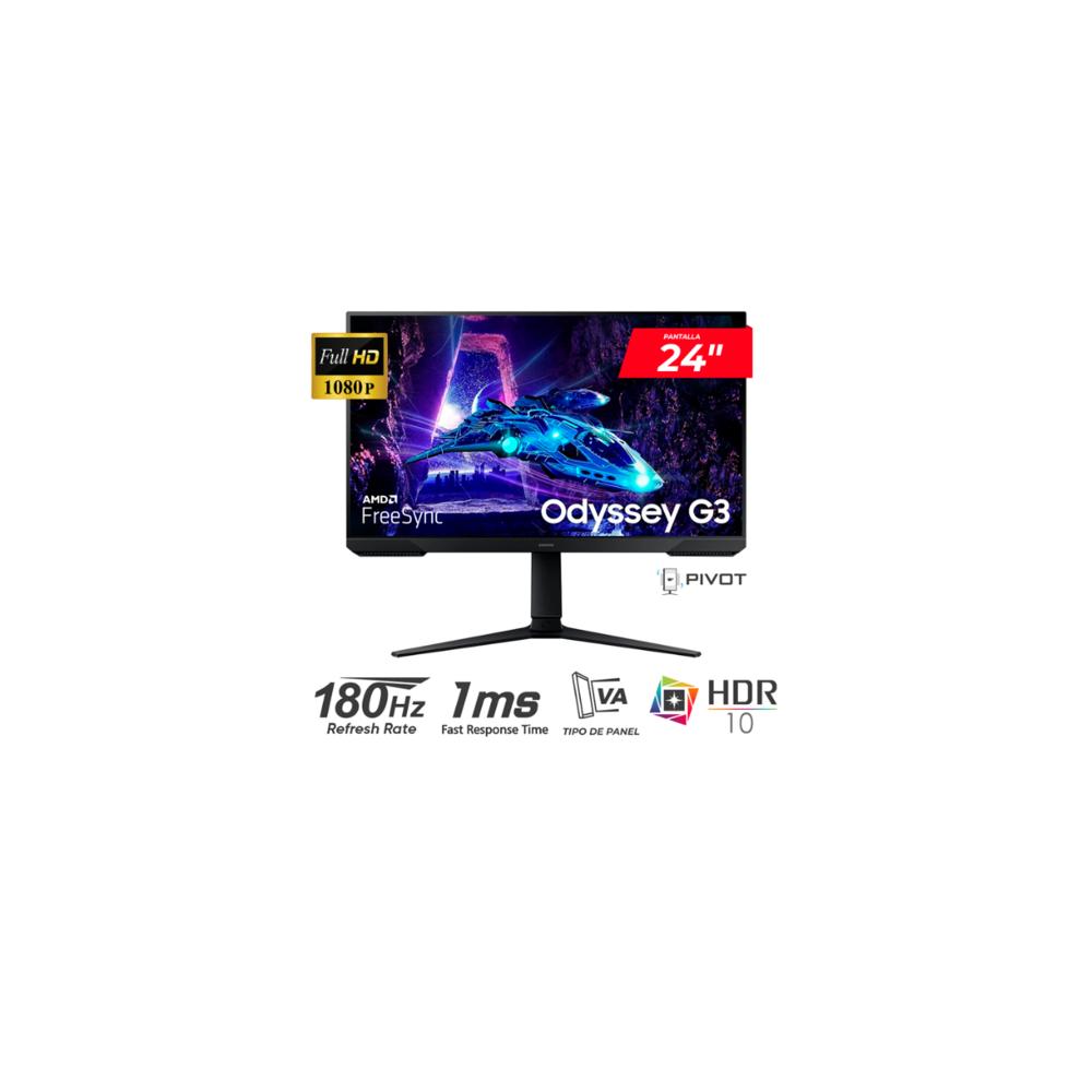 MONITOR SAMSUNG GAMING Odyssey G3 24' VA FHD 180Hz 1ms FreeSync