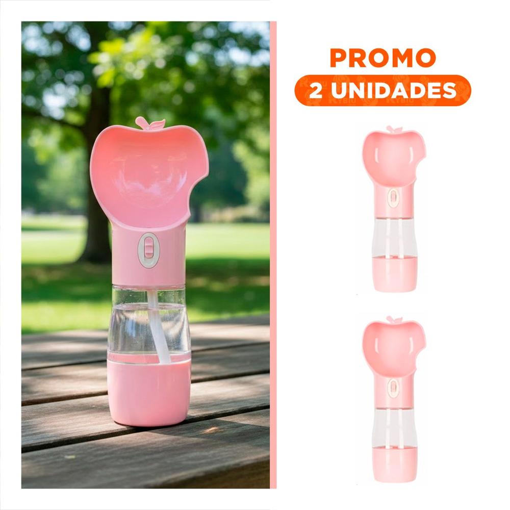 Pack2 Recipiente Portatil de Diseño Manzana Rosado