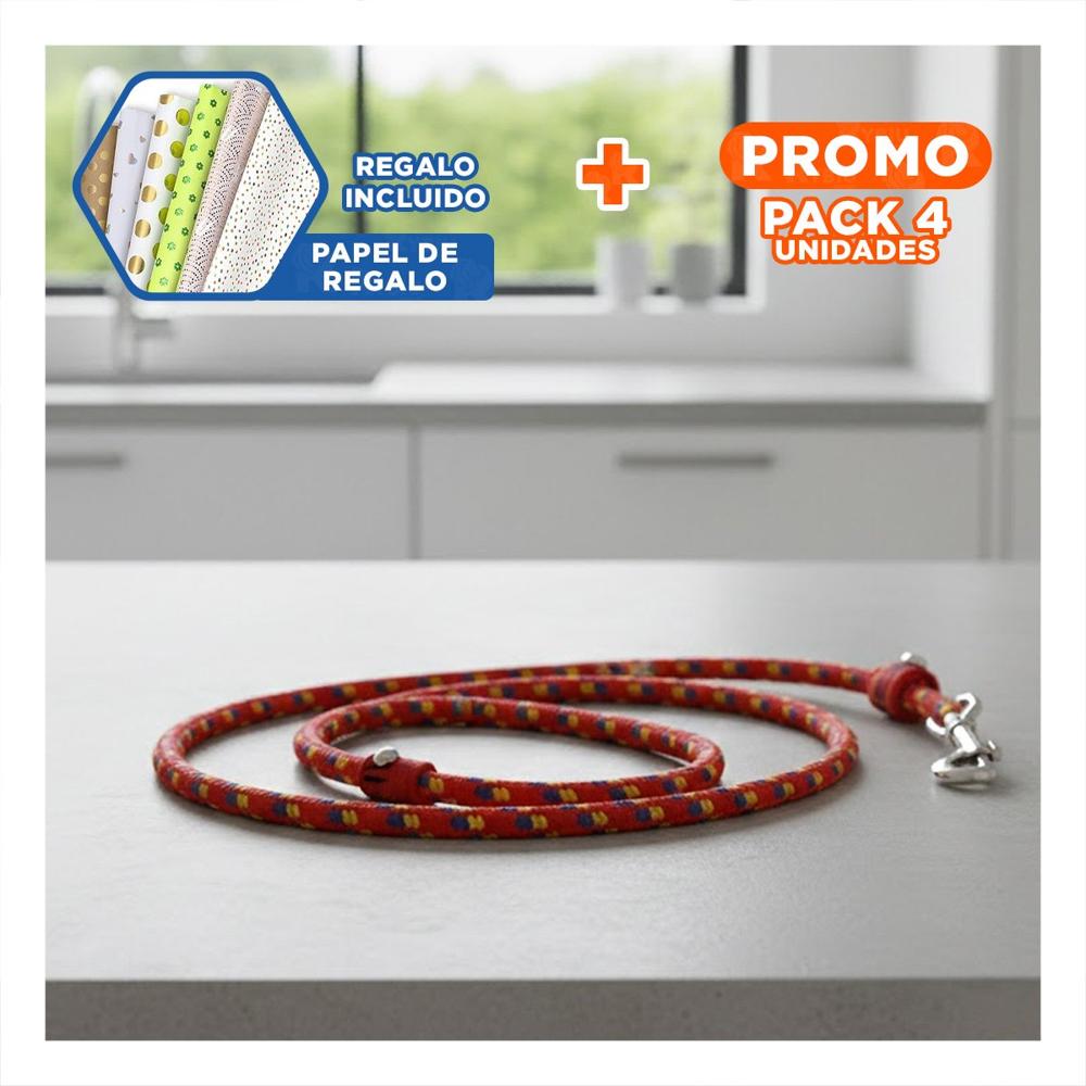 Pack4 Tira Resistente para Perro Basico Multicolor para Juegos Y+Papel Regalo