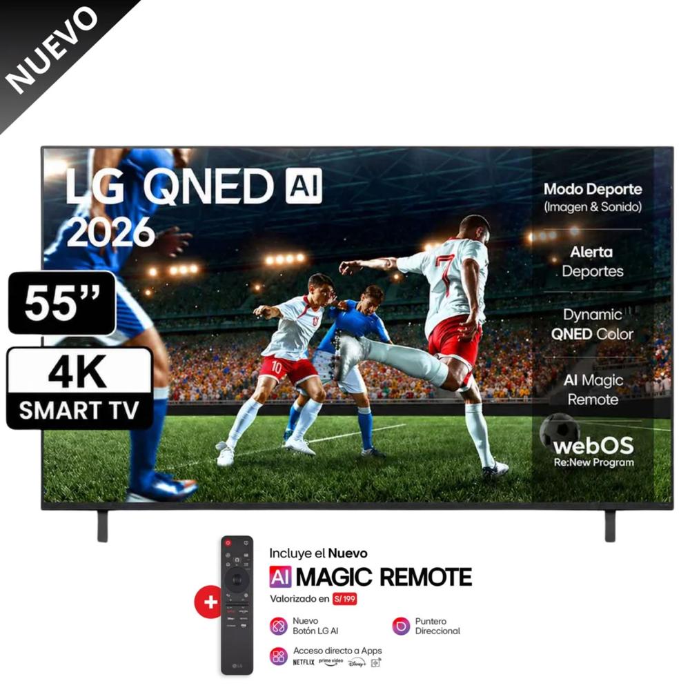 TELEVISOR LG QNED 55  4K UHD SMART TV CON AI 55QNED73ASA 2026