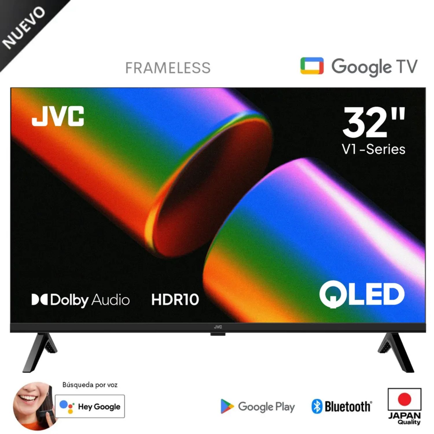 Televisor JVC 32 QLED HD Google Tv LT-32KM1584 Smart Tv