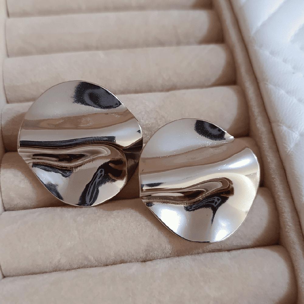 Aretes Valentina de acero inoxidable plateado