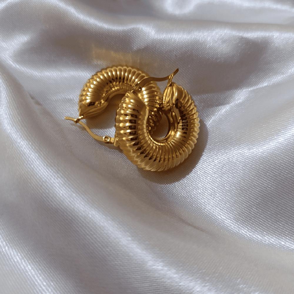 Aretes Iga de acero inoxidable dorados