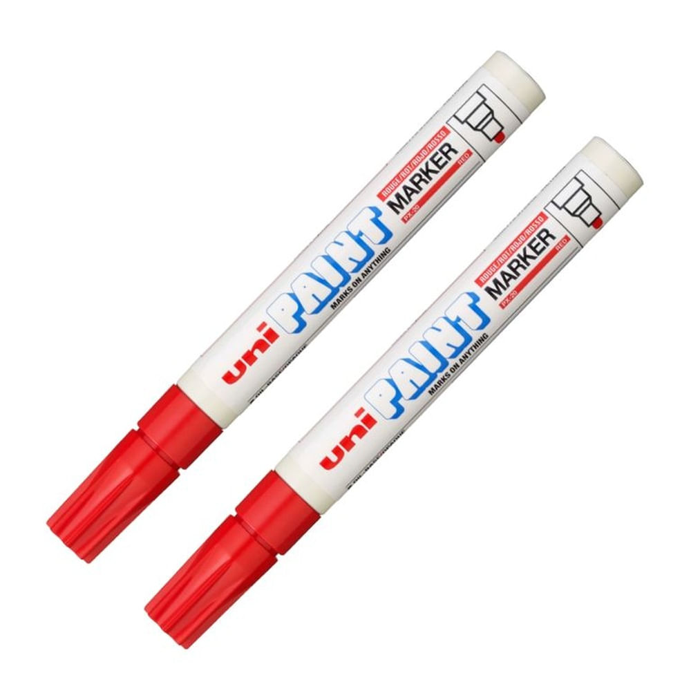UNI PX-20 Marcador de pintura permanente Rojo Pack x 2