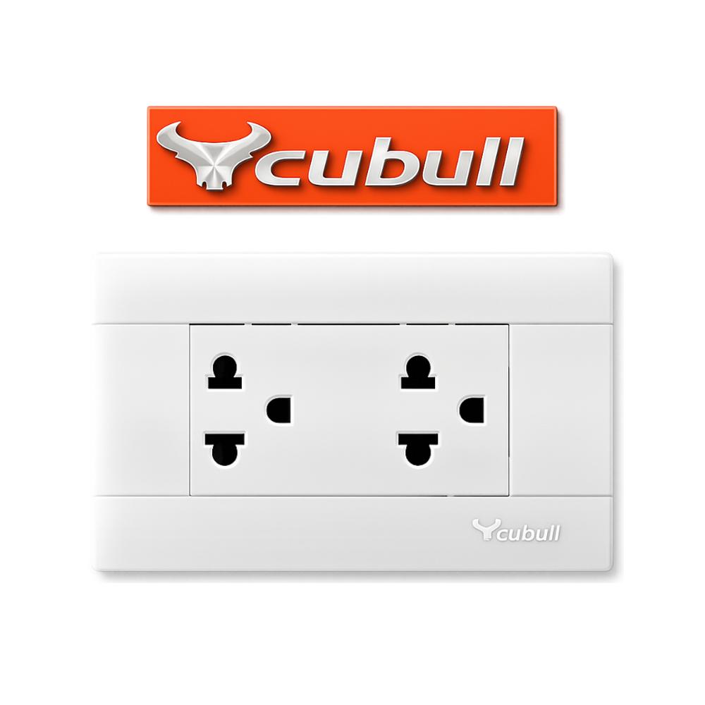 CAJA DE 10 TOMACORRIENTE UNIVERSAL DOBLE EMPOTRABLE BLANCO
