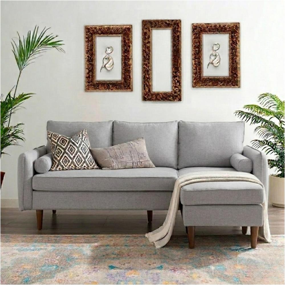 Sofa Seccional Kusi Gris Claro Vintage