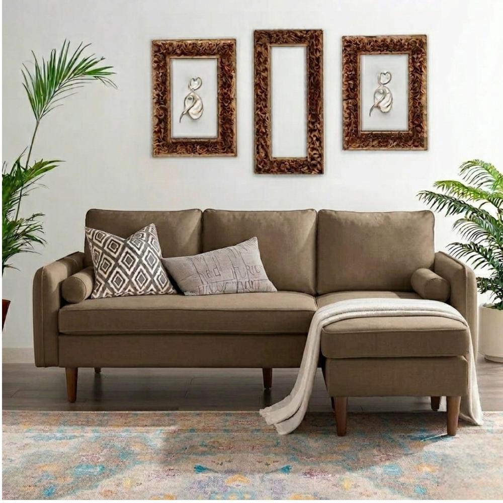 Sofa Seccional Kusi Beige Oscuro Vintage