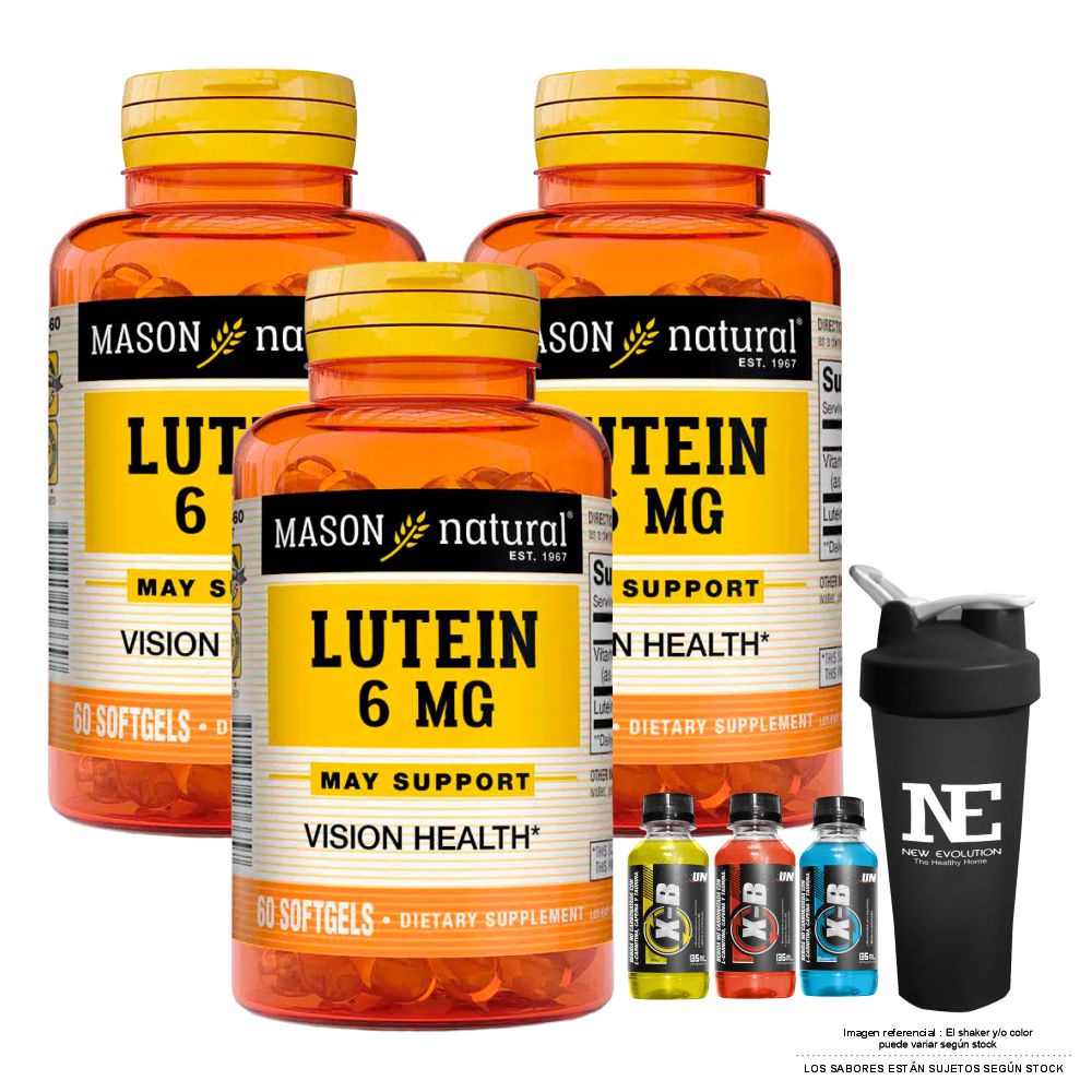COMBO VITAMINAS MASON NATURAL - 3 LUTEÍNA 6 MG (60 SOFTG) + SHAKER