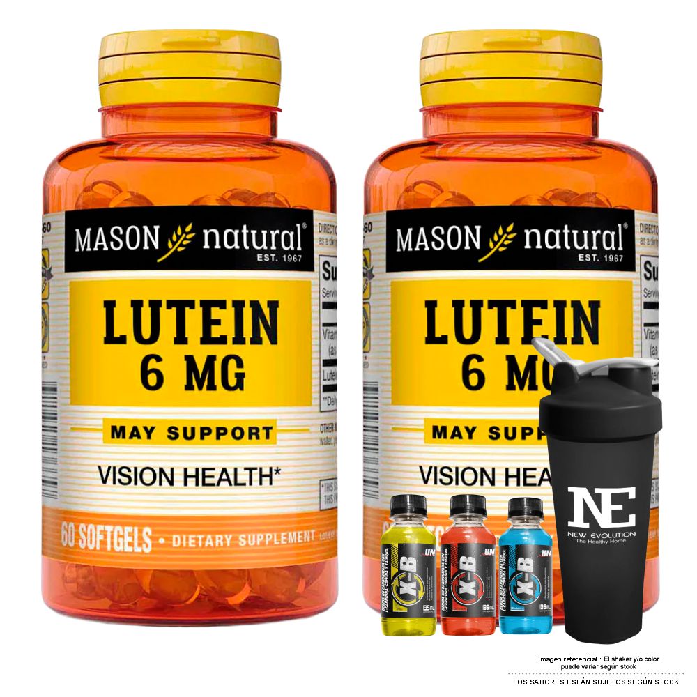 COMBO VITAMINAS MASON NATURAL - 2 LUTEÍNA 6 MG (60 SOFTG) + SHAKER