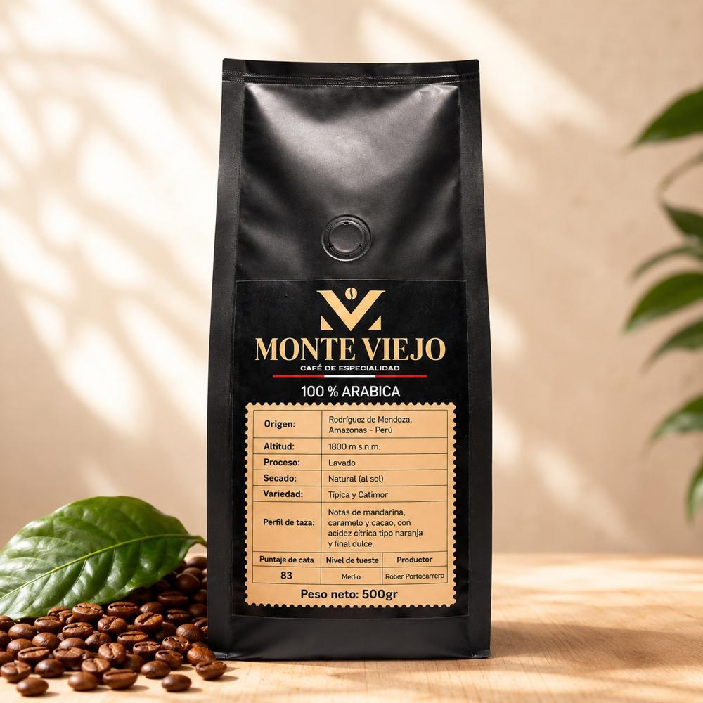 CAFE DE EPECIALIDAD MONTE VIEJO EN GRANO 500G