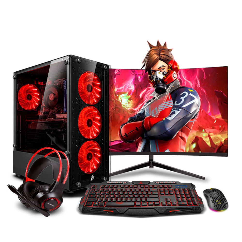 COMPUTADORA PC GAMER DRACO RED INTEL CORE I5 12400F 16GB 500GB 24 RTX5050 8GB MI PC LISTA MIPCLISTA