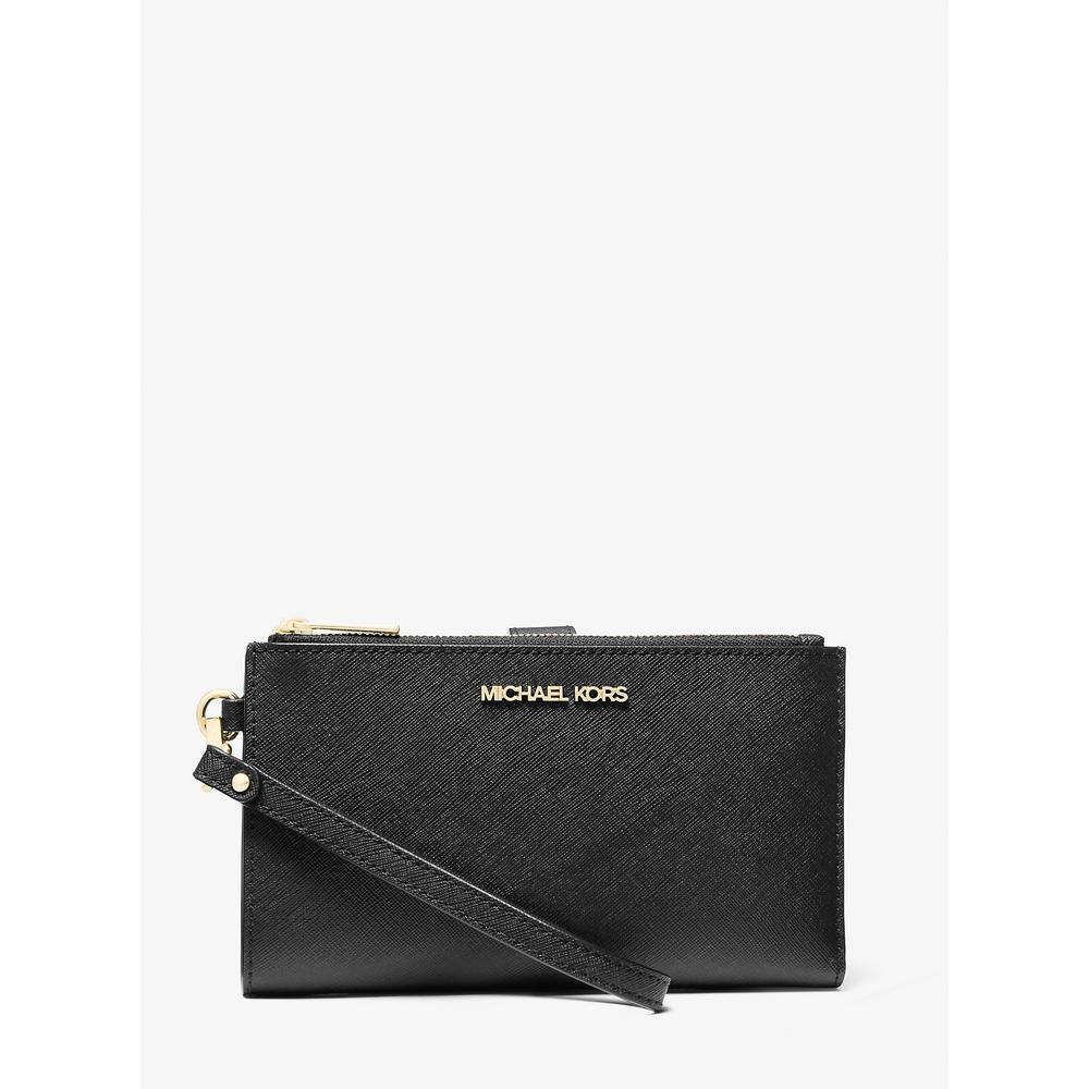 MICHAEL KORS CARTERA GRANDE DE CUERO JET SET PARA SMARTPHONE | NEGRO