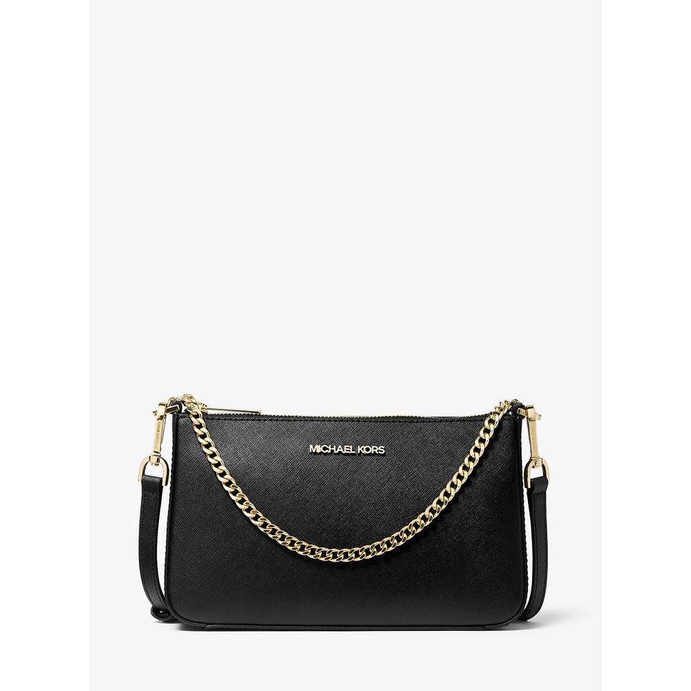 MICHAEL KORS BOLSO BANDOLERA MEDIANO JET SET DE PIEL SAFFIANOS | NEGRO