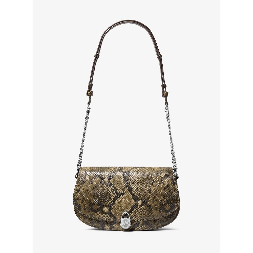 MICHAEL KORS BOLSO MILA CON RELIEVE DE SERPIENTE | ACEITUNA