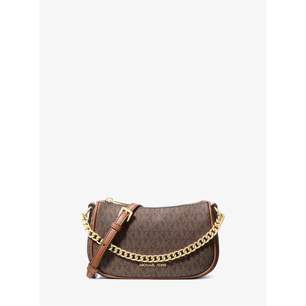 MICHAEL KORS BOLSO BANDOLERA CONVERTIBLE CARMELA SMALL SIGNATURE LOGO | MARRÓN
