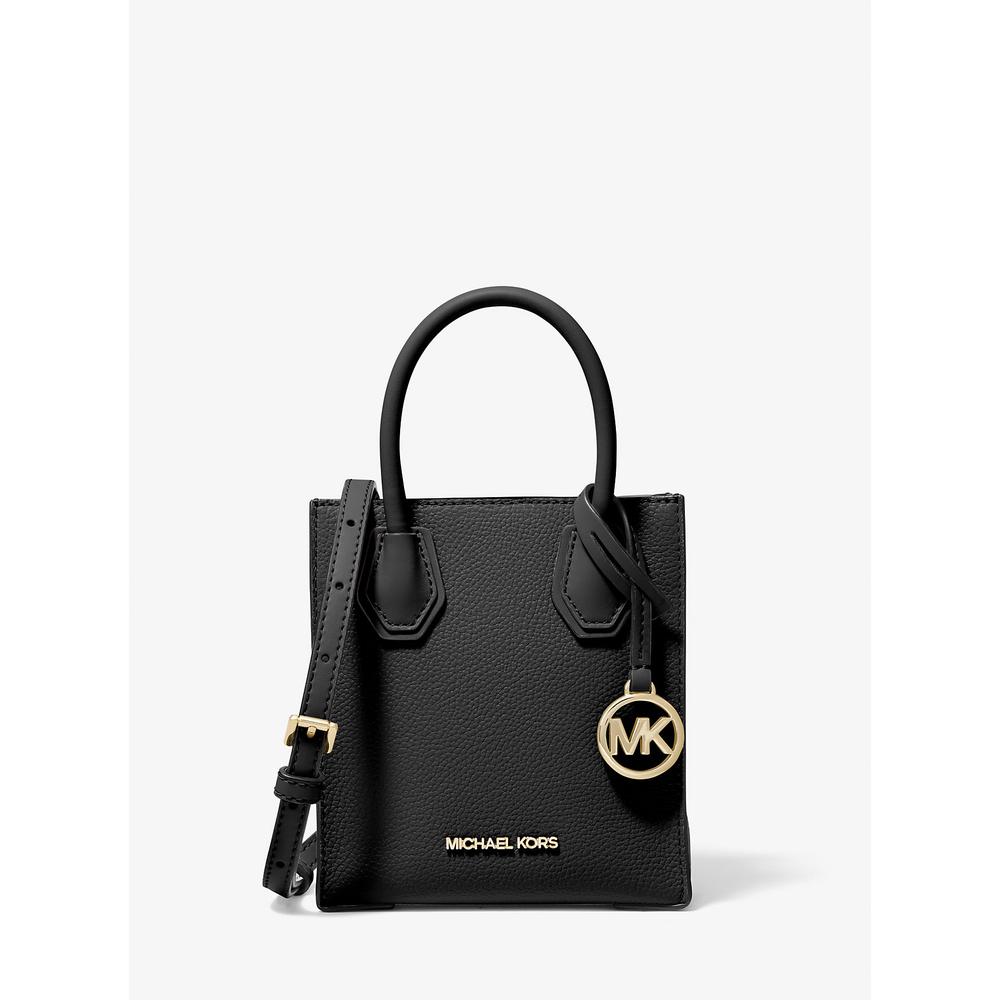 MICHAEL KORS BOLSO BANDOLERA MERCER EXTRAPEQUEÑO DE PIEL GRANULADA | NEGRO