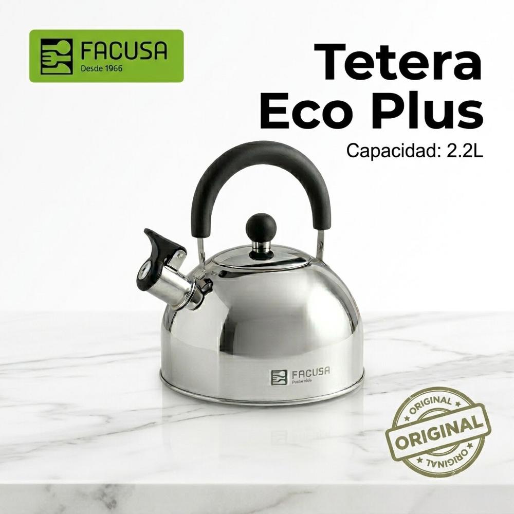 Tetera 2.2 L Facusa Acero Inoxidable Silbadora Eco Plus