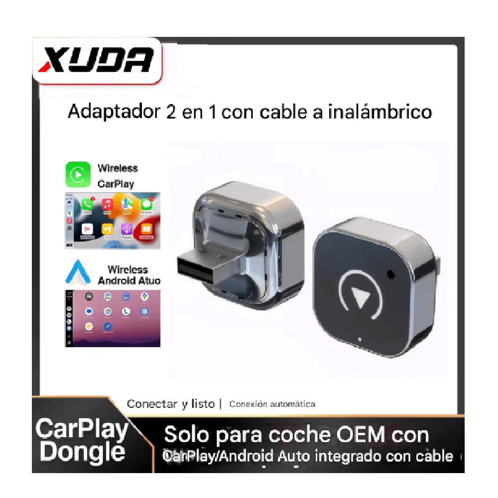 Mini adaptador a CarPlay - Android Auto inalámbrico