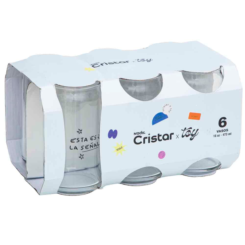 Vaso CRISTAR Lata 16Oz x6un