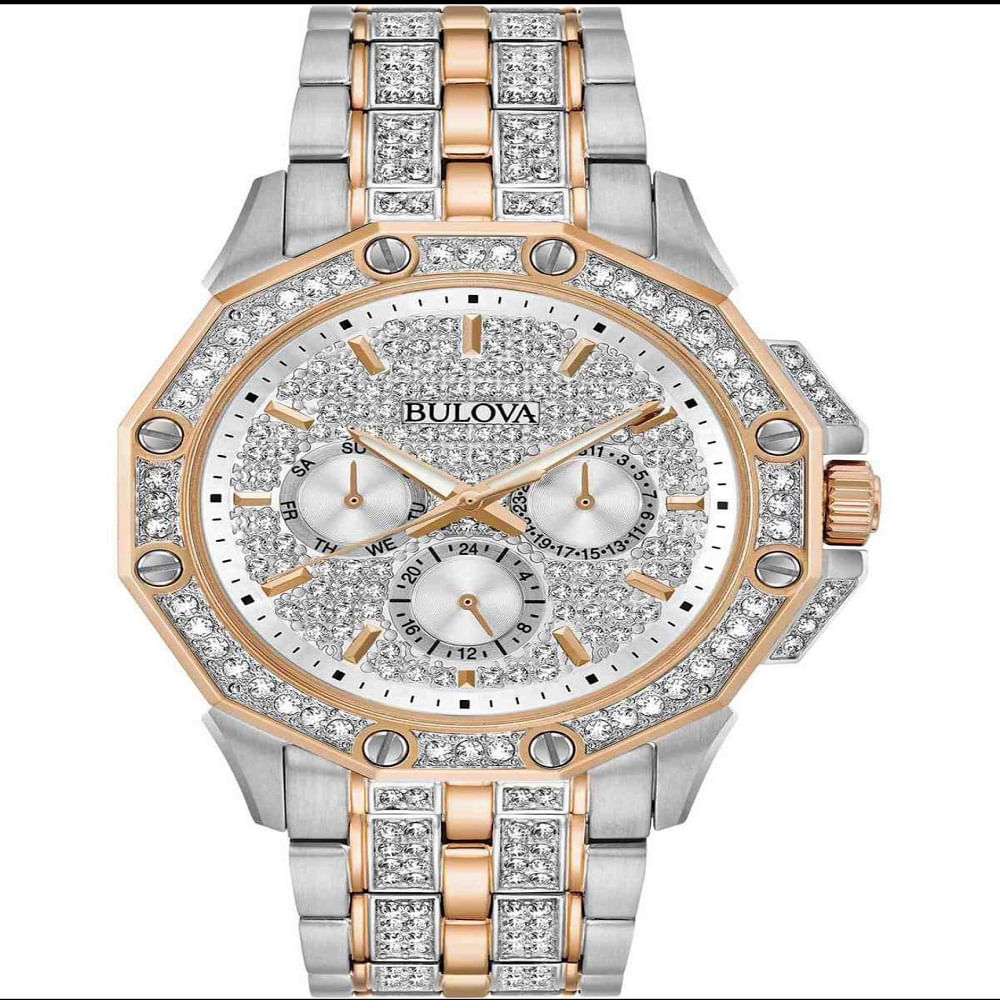 RELOJ BULOVA OCTAVA PLATEADO CON ORO ROSA