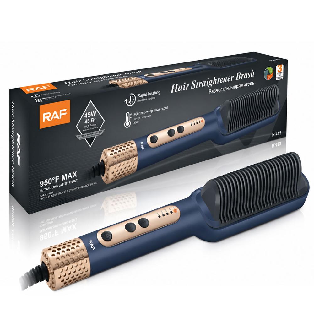 Cepillo Peine Alisador Cabello Ceramico Color Azul
