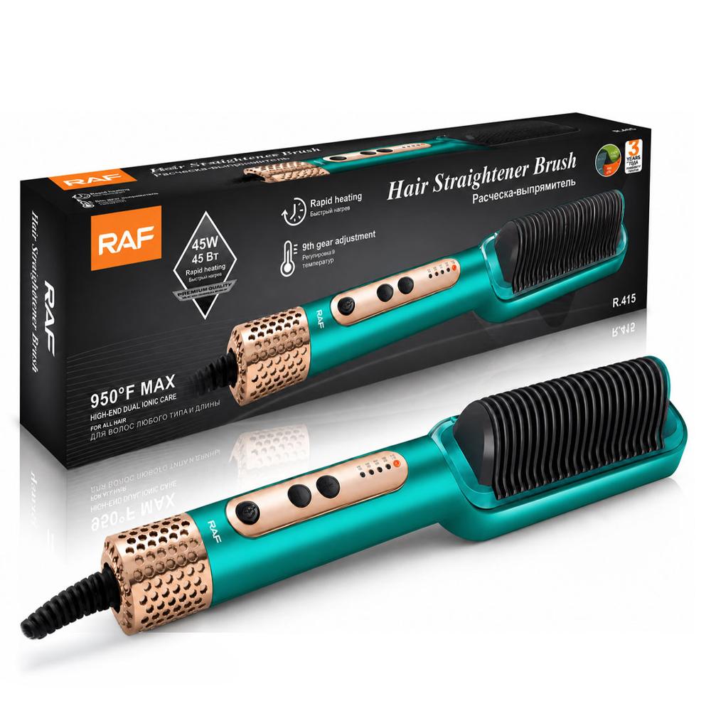 Cepillo Peine Alisador Cabello Ceramico Color Verde