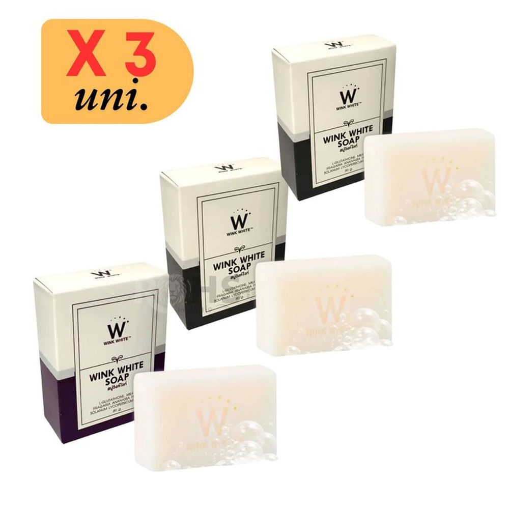 Jabon Aclarador de Manchas y Exfoliante Wink White SOAP x 3 uni.