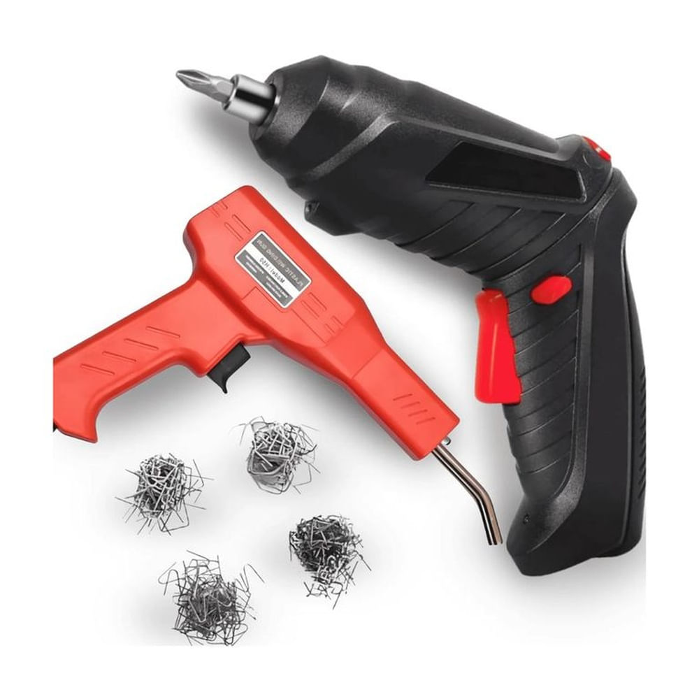 Pack completo soldador de plástico + destornillador eléctrico Negro