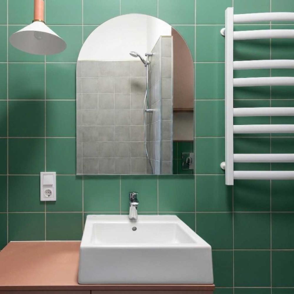 Espejo Arco Sin Marco 50x70 cm Baño Sala Dormitorio Borde Pulido 4mm