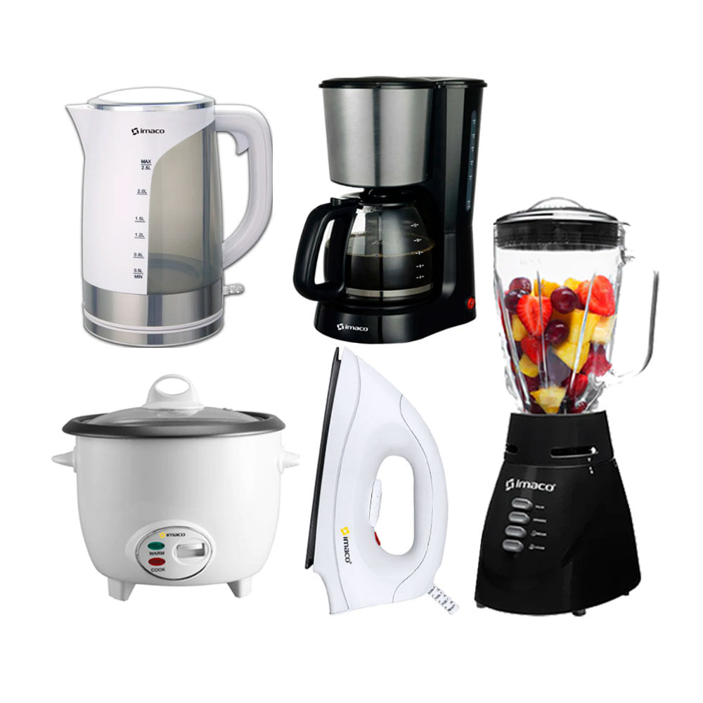 Combo Licuadora Imaco Arrocera Hervidor 2.5lt Cafetera Plancha