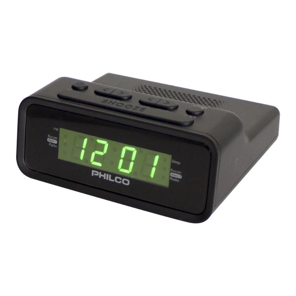 Radio Reloj Despertador con Alarma Dual Philco PAR1006 - Negro
