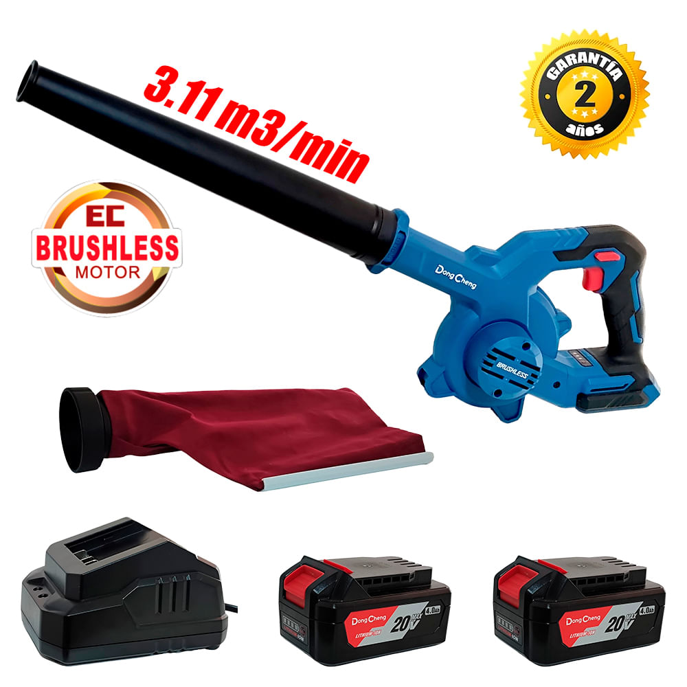 Sopladora Aspiradora Inalámbrica Dongcheng DCQF32 20V 2Bat x 4Ah 3 Velocidades Brushless SOPLADORA ASPIRADORA INDUSTRIAL DONGCHENG DCQF32 20V 2BAT X 4AH 3 VELOCIDADES BRUSHLESS