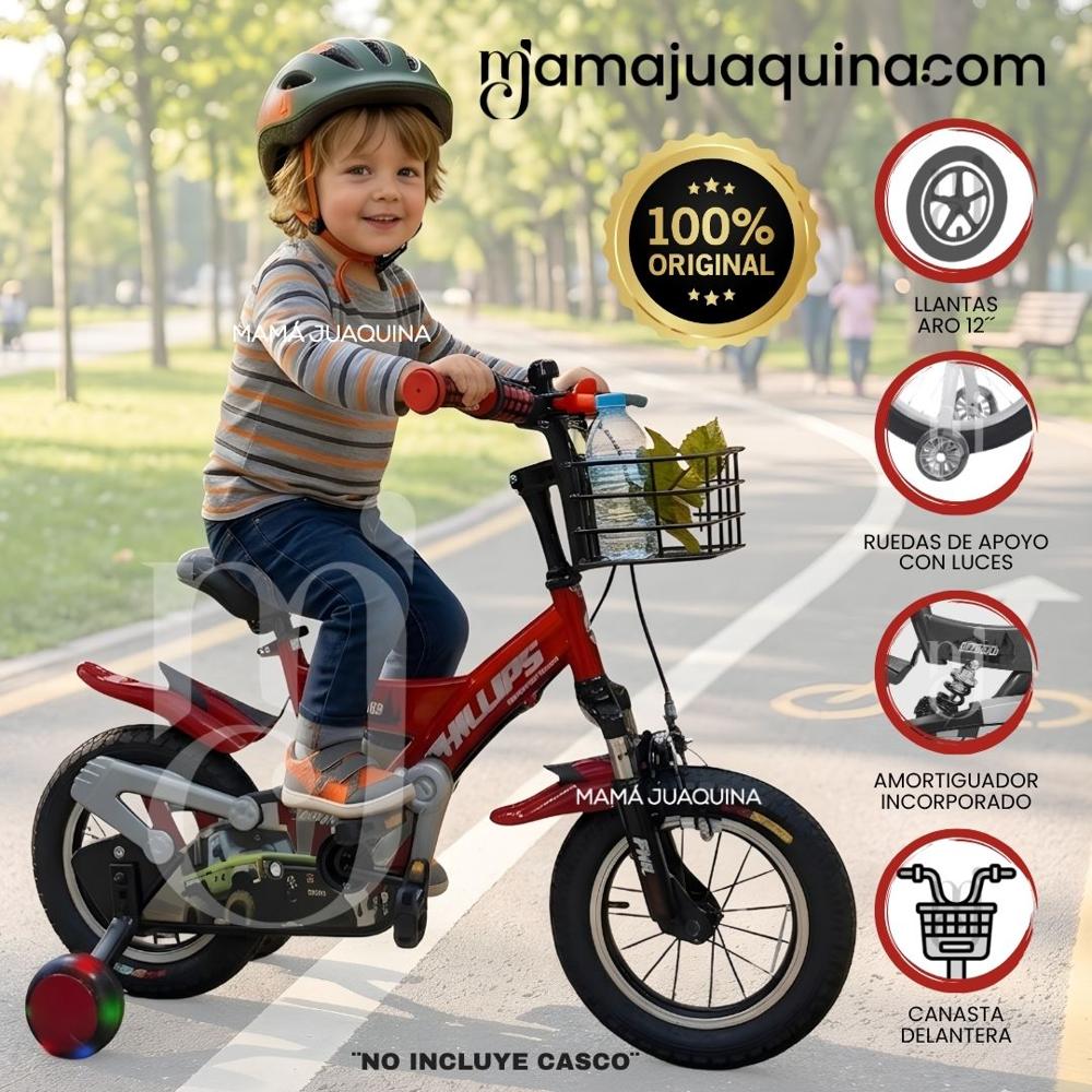 Bicicleta para Niño Aro 12 PHILLIPS KIDS con Canasta Red